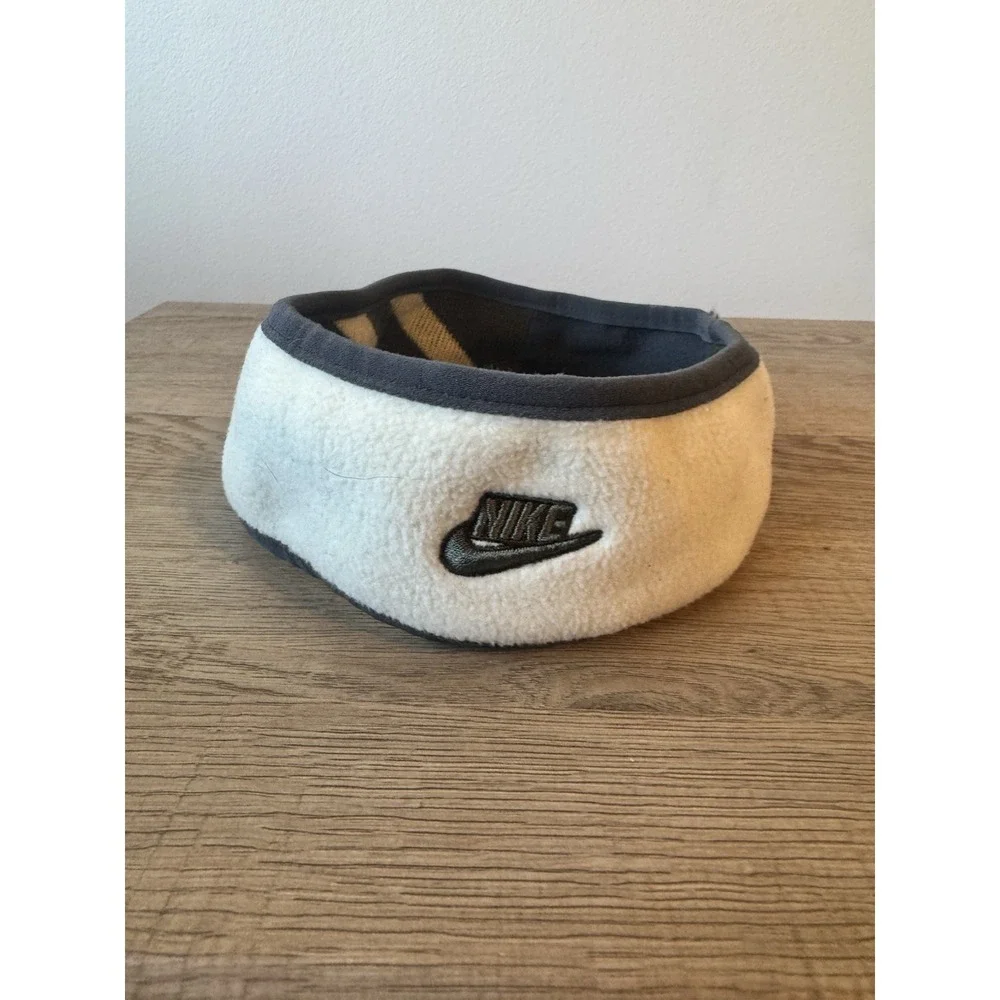 Nike Headband Womens Fleece Gray Black Running Outdoor Cold Weather Reversible